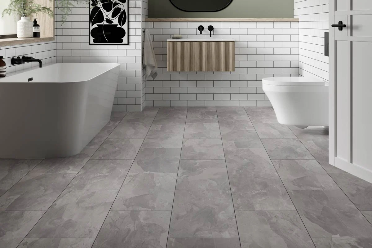 Aqualock 8mm Laminate Tile Silver Steel