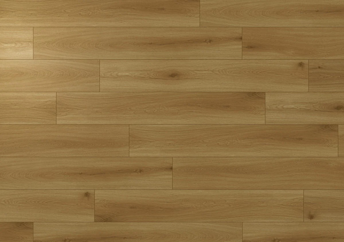 Audacity 12mm Laminate Flooring Brown Sugar Oak Built-in Underlay - Image 2