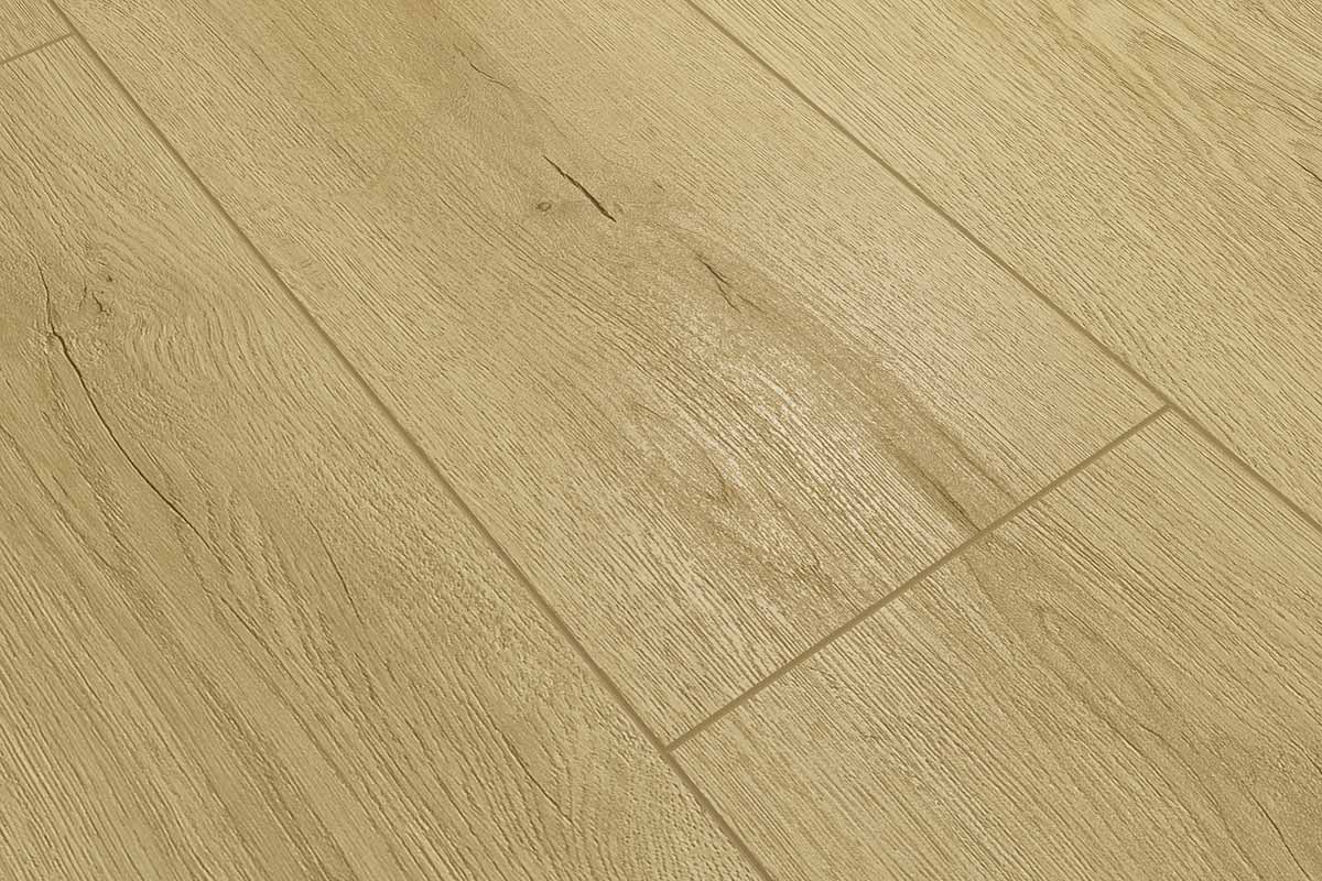Audacity 12mm Laminate Flooring Light Beige Oak Built-in Underlay - Image 3