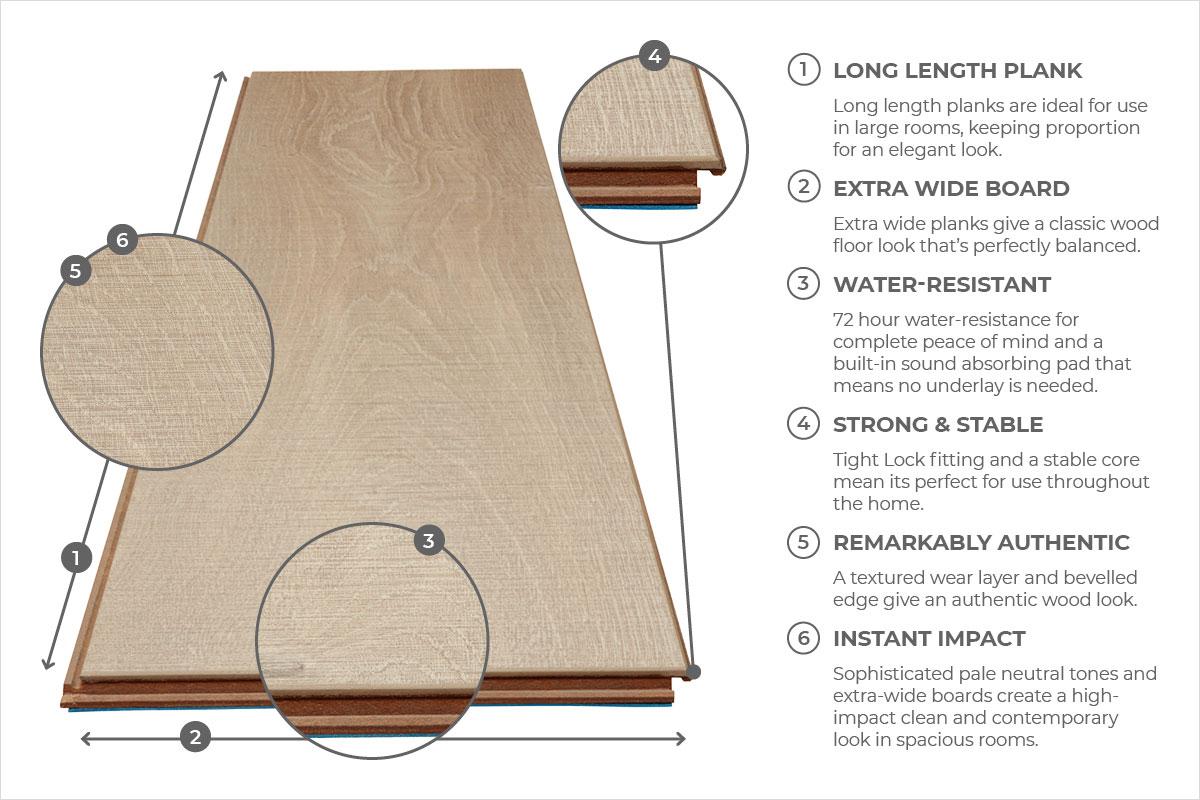 Audacity 12mm Laminate Summer Hill Oak Built-in Underlay - Image 5