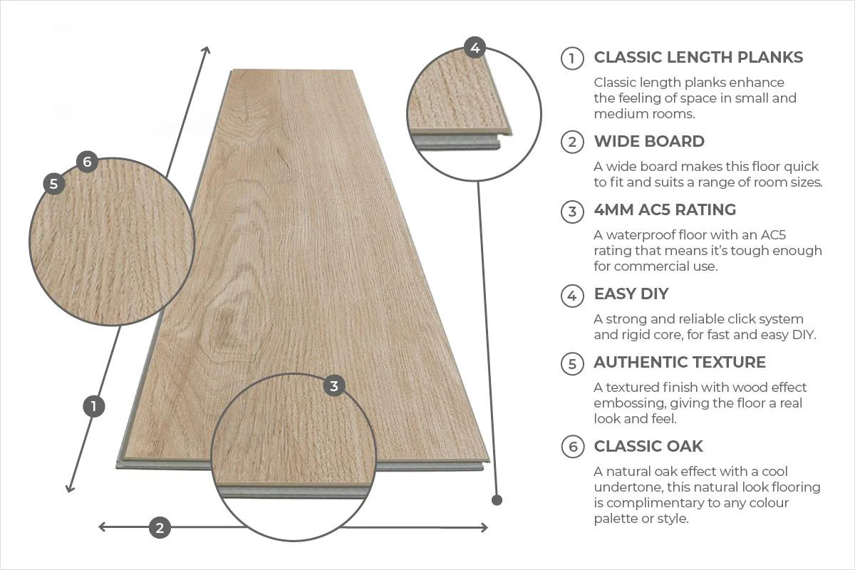 Audacity Classic Oak Plank Luxury Rigid Core Click Vinyl Flooring - Image 5