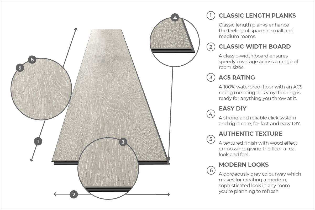 Audacity Lunar Oak Plank Luxury Rigid Core Click Vinyl Flooring - Image 7