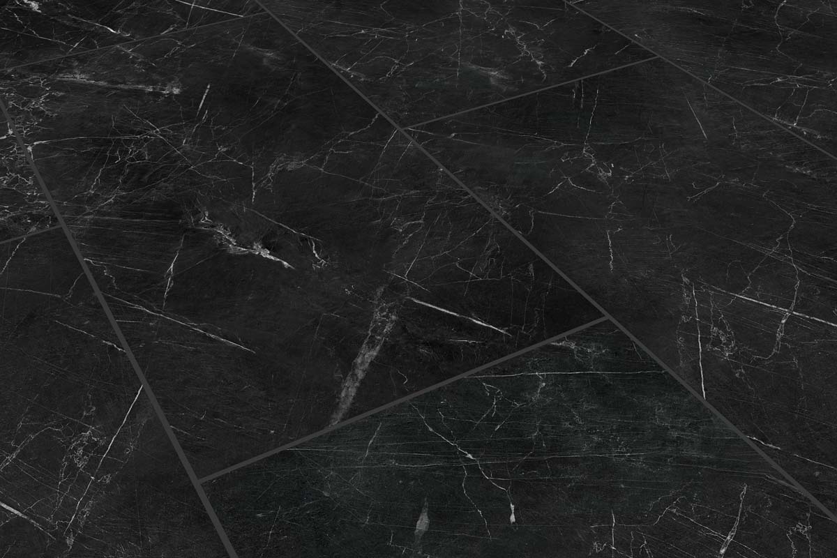 Audacity Rigid Core Pre-Grout Click Vinyl Flooring Black Marble Tile - Image 3