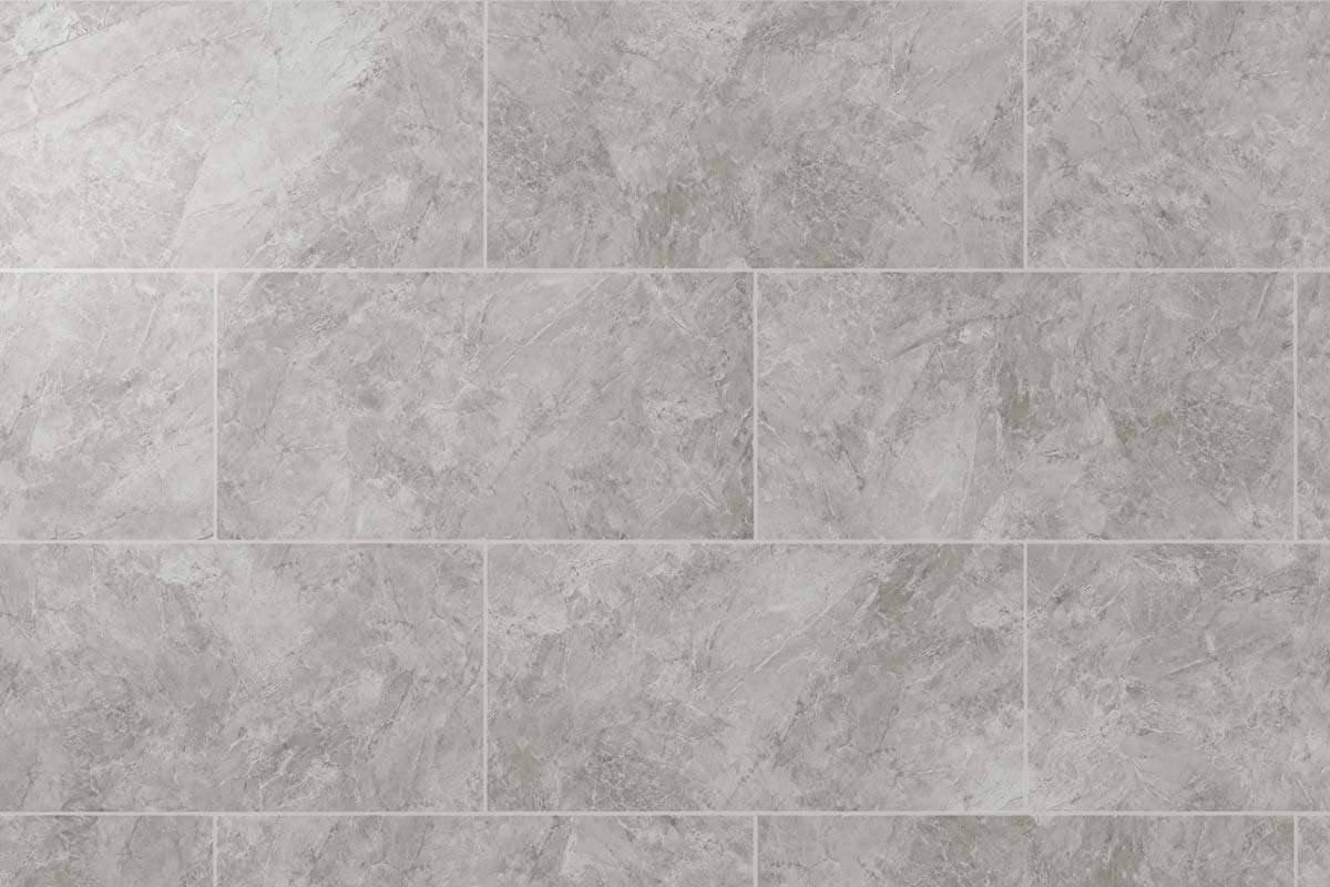 Audacity Rigid Core Pre-Grout Click Vinyl Flooring Grey Marble Tile - Image 2
