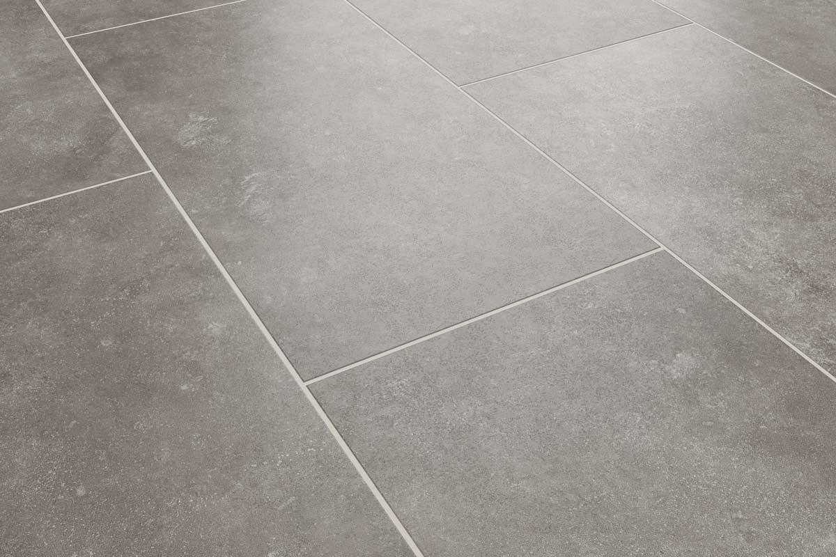 Audacity Rigid Core Pre-Grout Click Vinyl Iron Grey Tile Built-in Underlay - Image 3