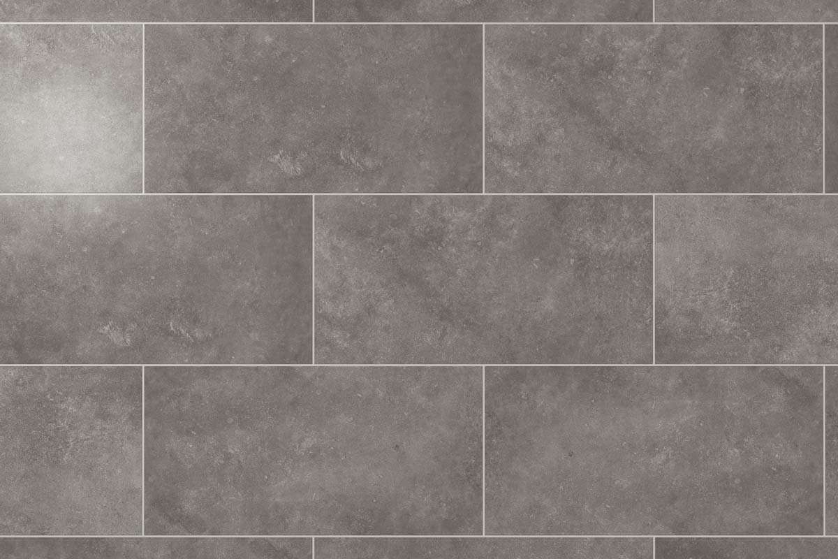 Audacity Rigid Core Pre-Grout Click Vinyl Iron Grey Tile Built-in Underlay - Image 4