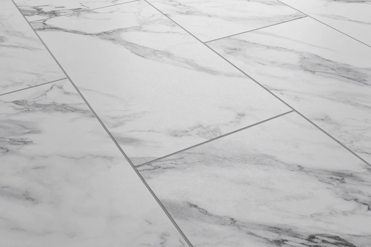 Audacity Rigid Core Pre-Grout Click Vinyl White Marble Tile Built-in Underlay - Image 5
