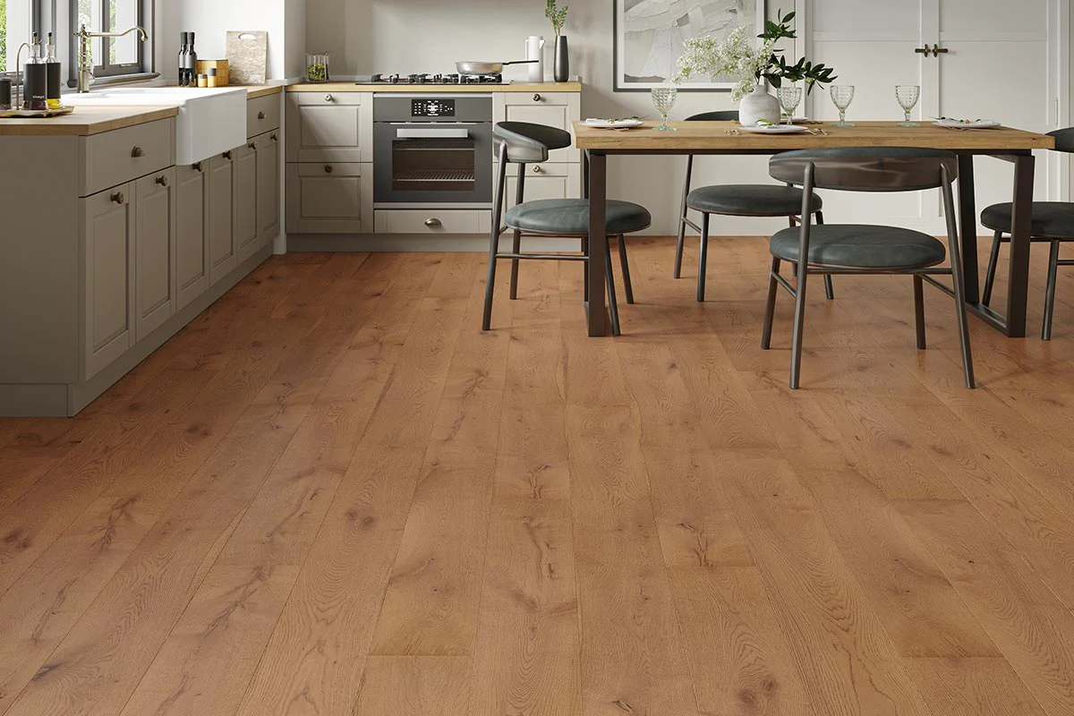 Galleria Engineered Rustic Oak Flooring 20mm x 190mm Conrad Brushed UV Lacquered - Image 3