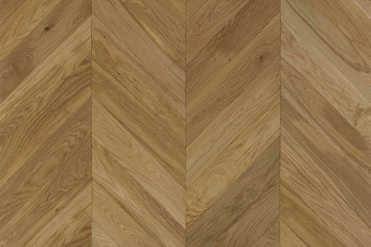 Galleria Professional Engineered Select Oak Chevron 14mm x 110mm Natural Brushed UV Oiled - Image 2
