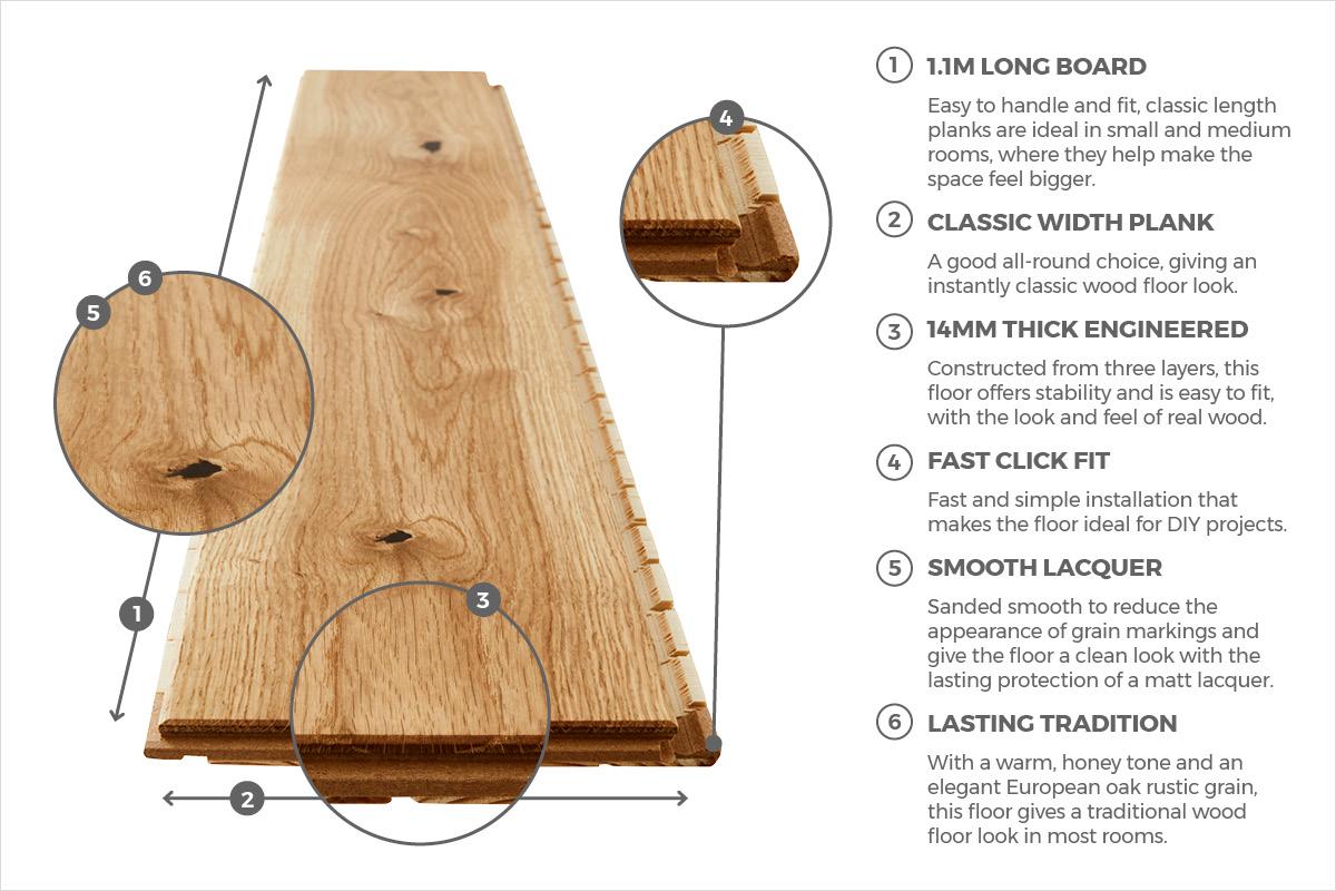Home Choice Engineered European Rustic Oak Flooring 14mm x 130mm Natural Lacquered - Image 4