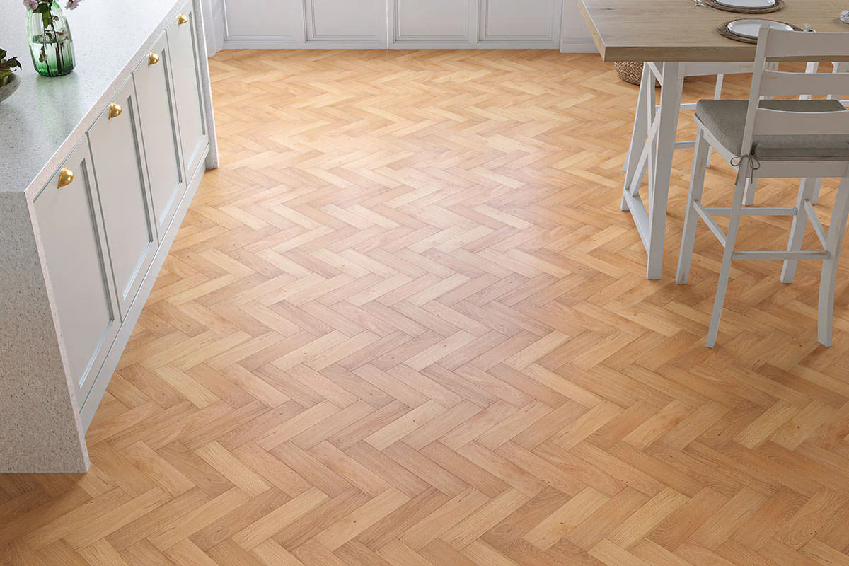 Home Choice Engineered Rustic Oak Herringbone 10mm x 80mm Gardenia Brushed UV Oiled - Image 3