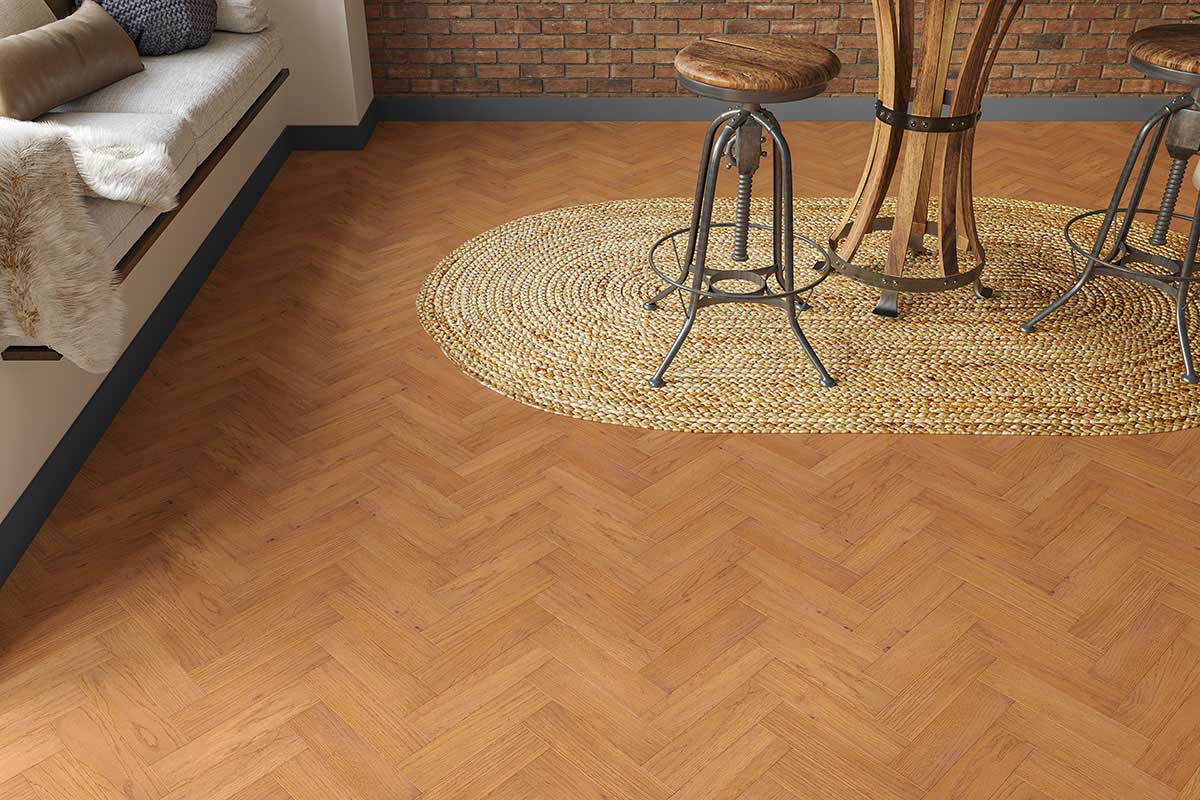 Home Choice Engineered Rustic Oak Herringbone 10mm x 80mm Toffee Brushed UV Oiled - Image 3