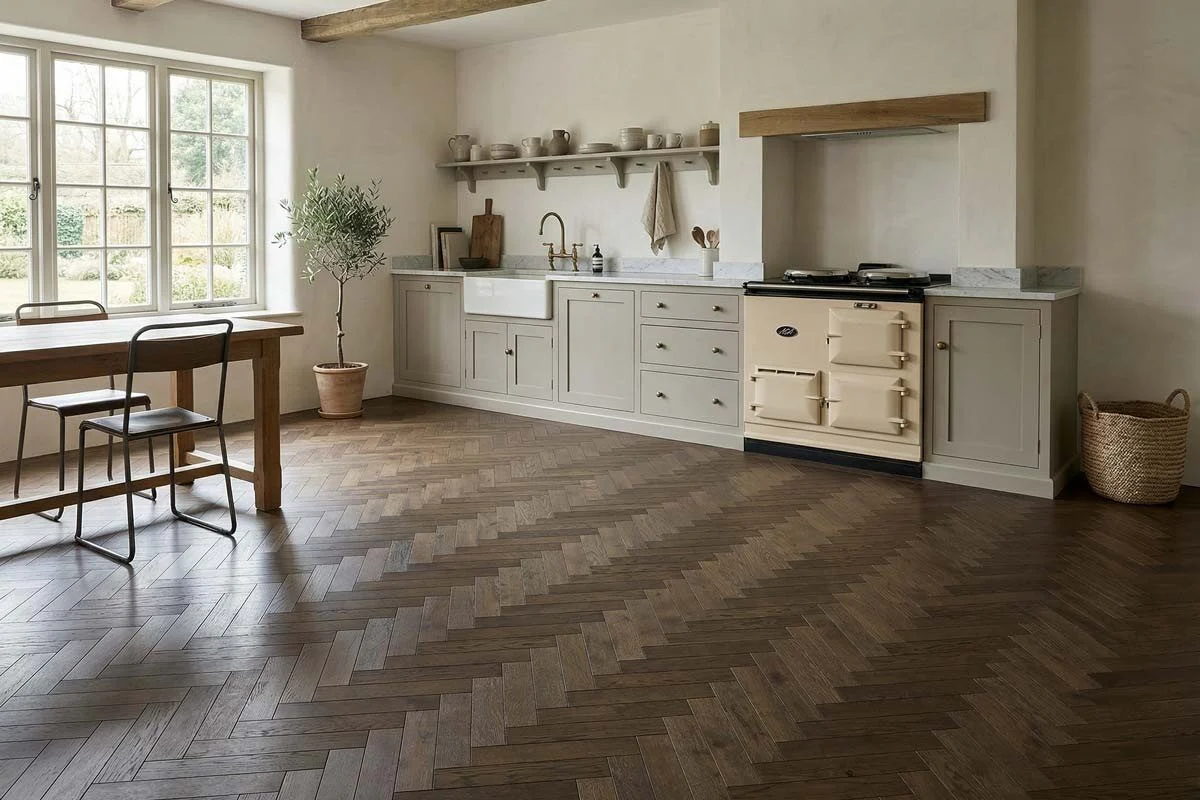 Home Choice Engineered Rustic Oak Herringbone 10mm x 90mm Affogato Brushed UV Lacquered - Image 3