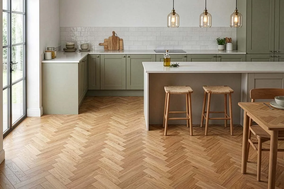 Home Choice Engineered Rustic Oak Herringbone 10mm x 90mm Natural UV Lacquered - Image 3