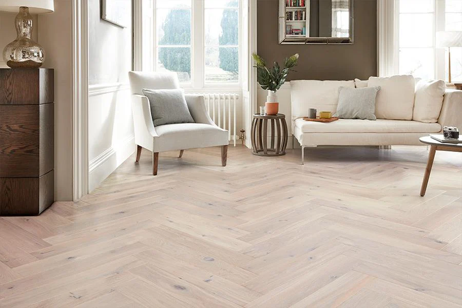 Home Choice Herringbone Engineered European Rustic Oak Flooring 14mm x 130mm Cappuccino Lacquered