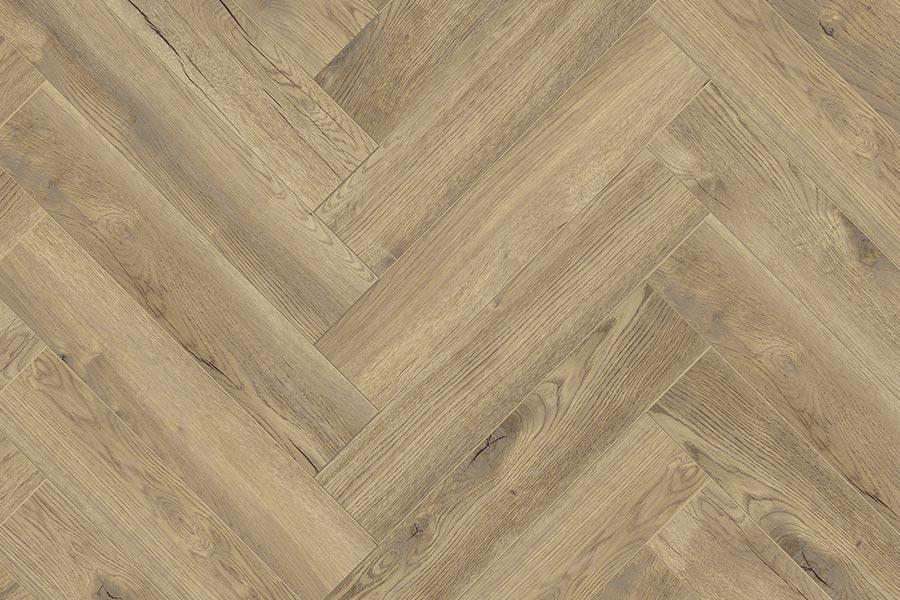 Series Woods 8mm Herringbone Laminate Flooring Gentle Gold Oak - Image 4