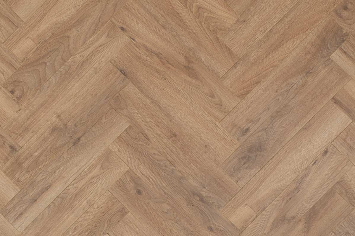 Series Woods 8mm Herringbone Laminate Flooring Golden Oak - Image 4