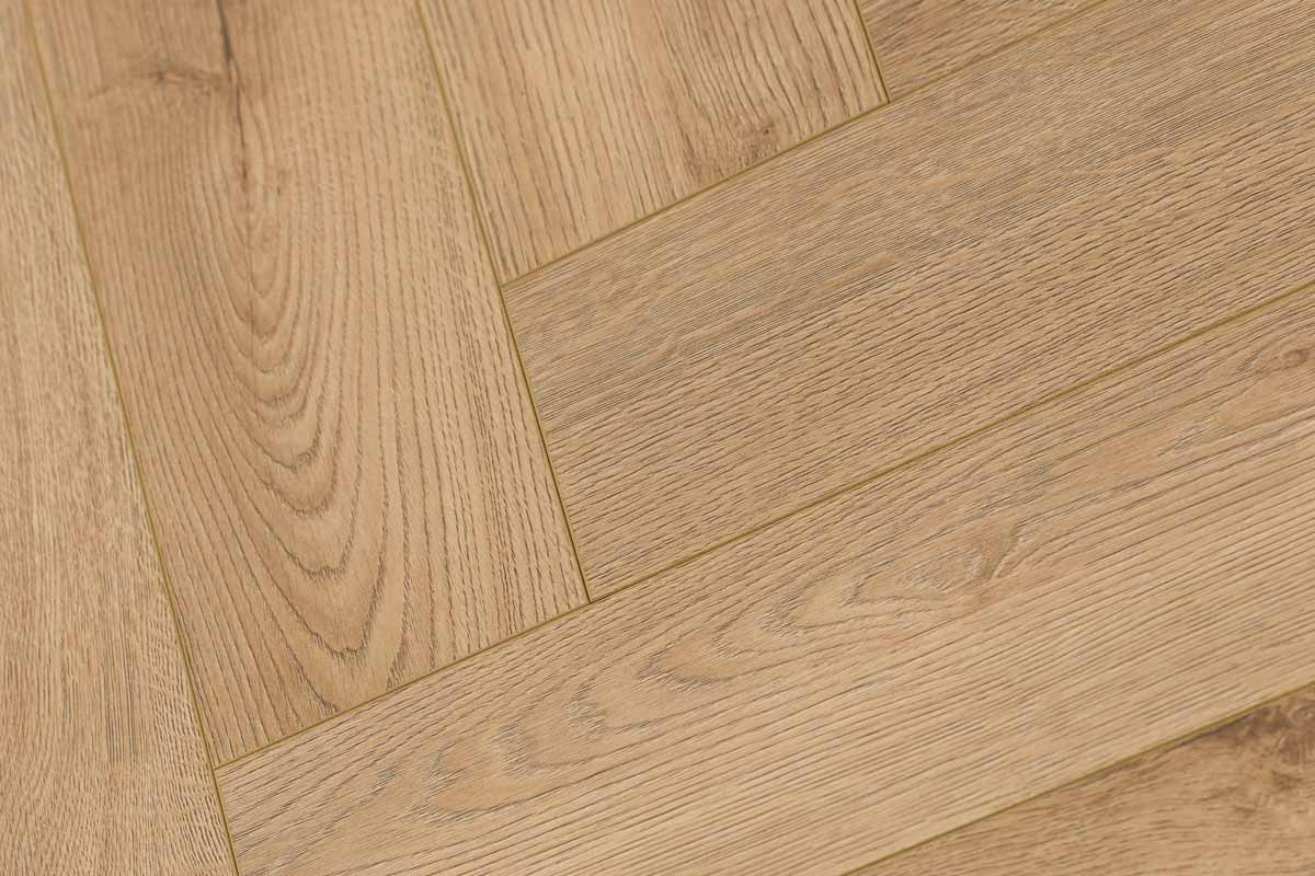 Series Woods 8mm Herringbone Laminate Flooring Sand Oak - Image 3