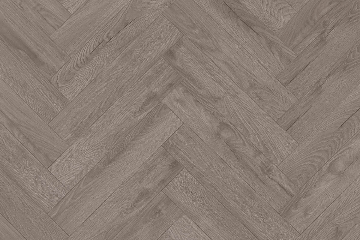 Series Woods 8mm Herringbone Laminate Flooring Sterling Grey Oak - Image 3