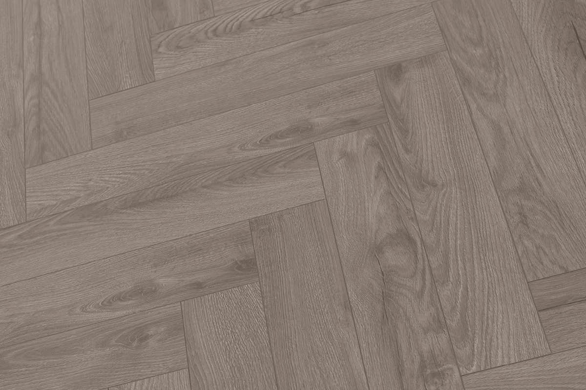 Series Woods 8mm Herringbone Laminate Flooring Sterling Grey Oak - Image 4