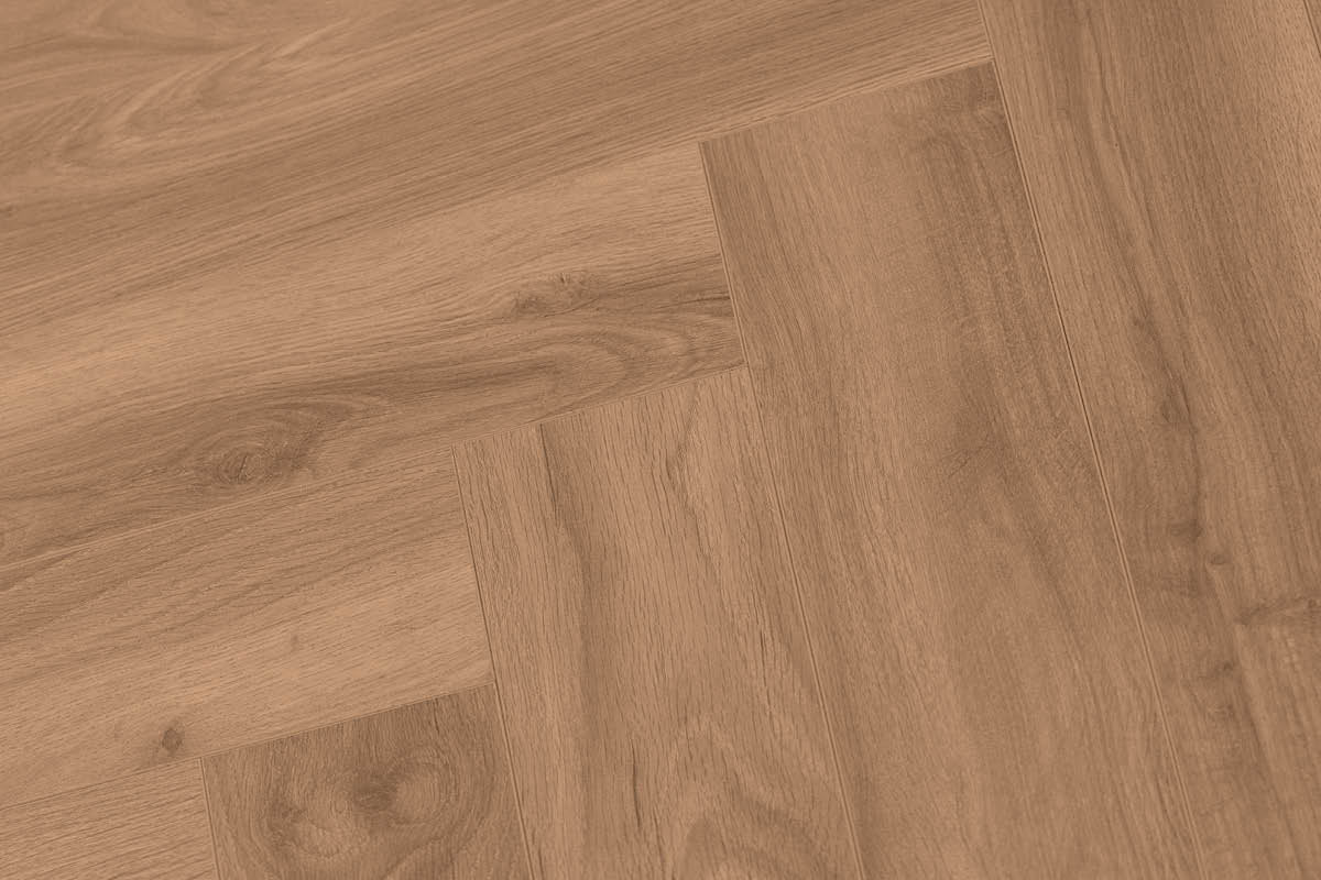 Series Woods 8mm Herringbone Laminate Flooring Warm Honey Oak - Image 3