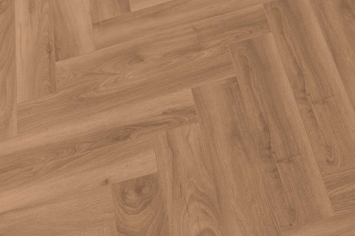 Series Woods 8mm Herringbone Laminate Flooring Warm Honey Oak - Image 4