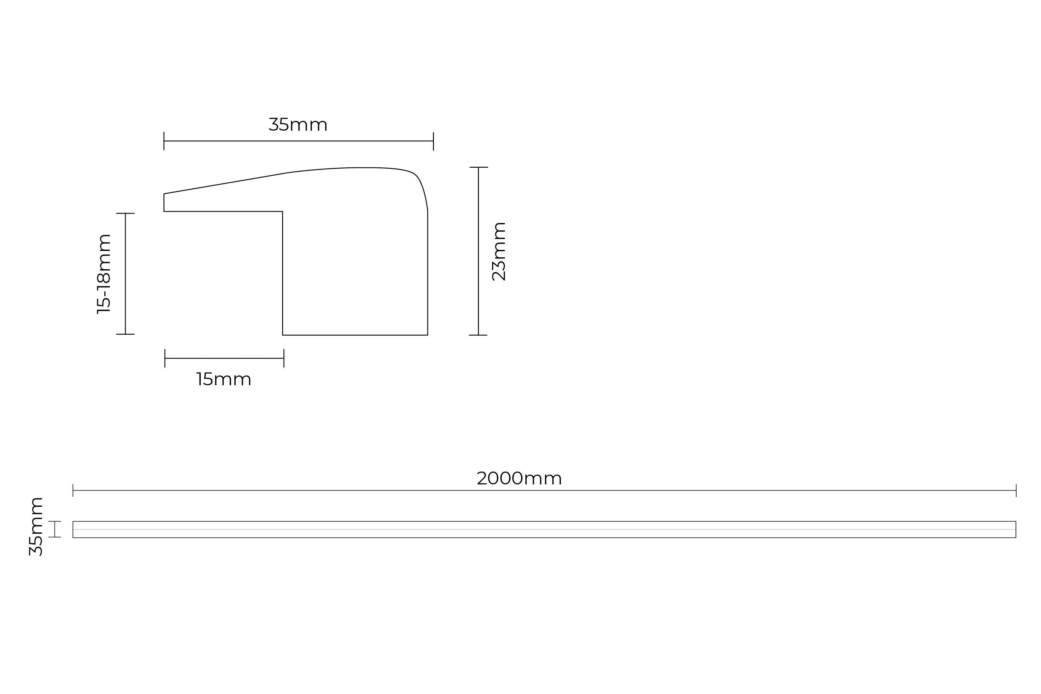 Solid Hardwood End Profile 2m White Wash - Image 2