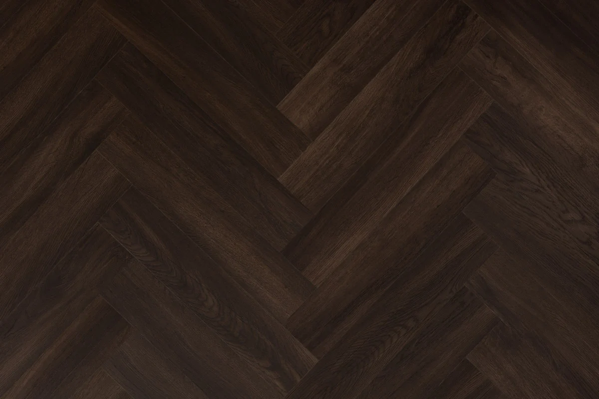Spectra Luxury Acoustic Rigid Core Click Vinyl Flooring Dark Chocolate Oak Herringbone Built-In Underlay - Image 2