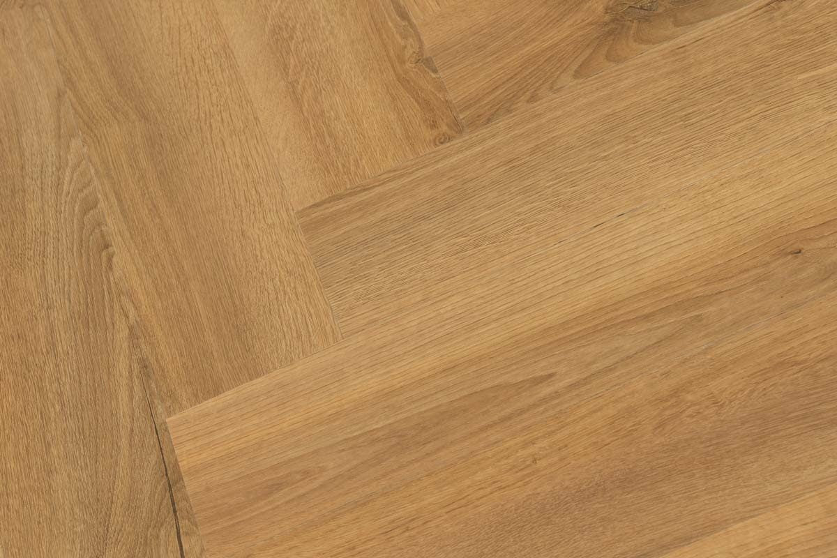 Spectra Luxury Gluedown Vinyl Flooring Toasted Almond Oak Herringbone - Image 3