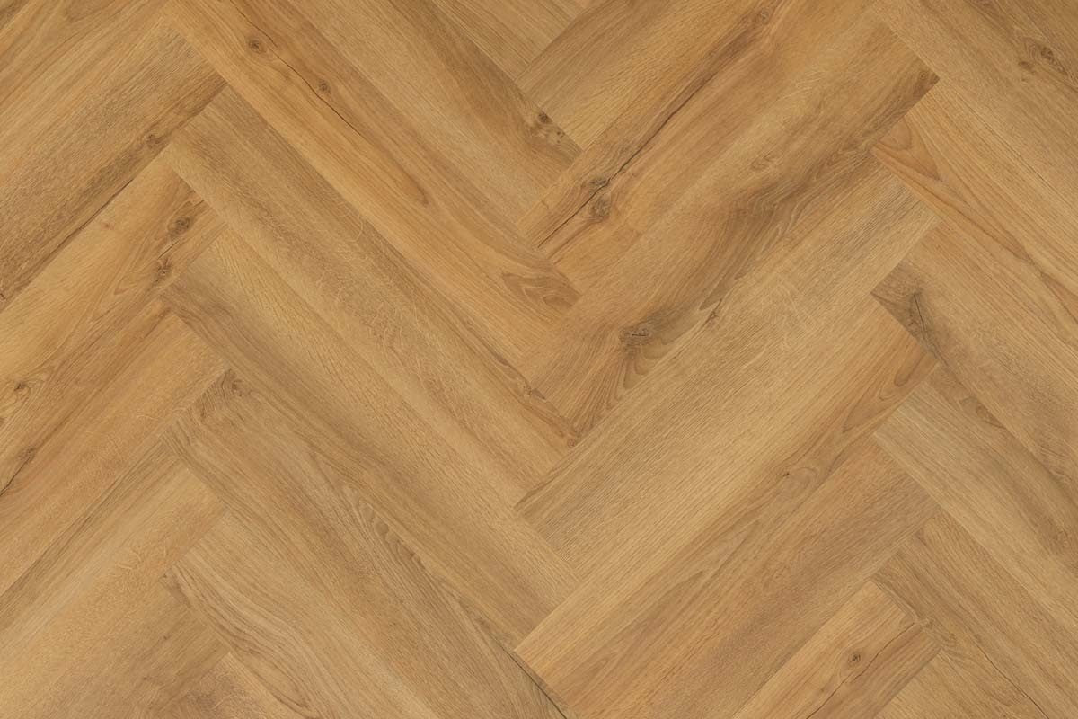 Spectra Luxury Gluedown Vinyl Flooring Toasted Almond Oak Herringbone - Image 4