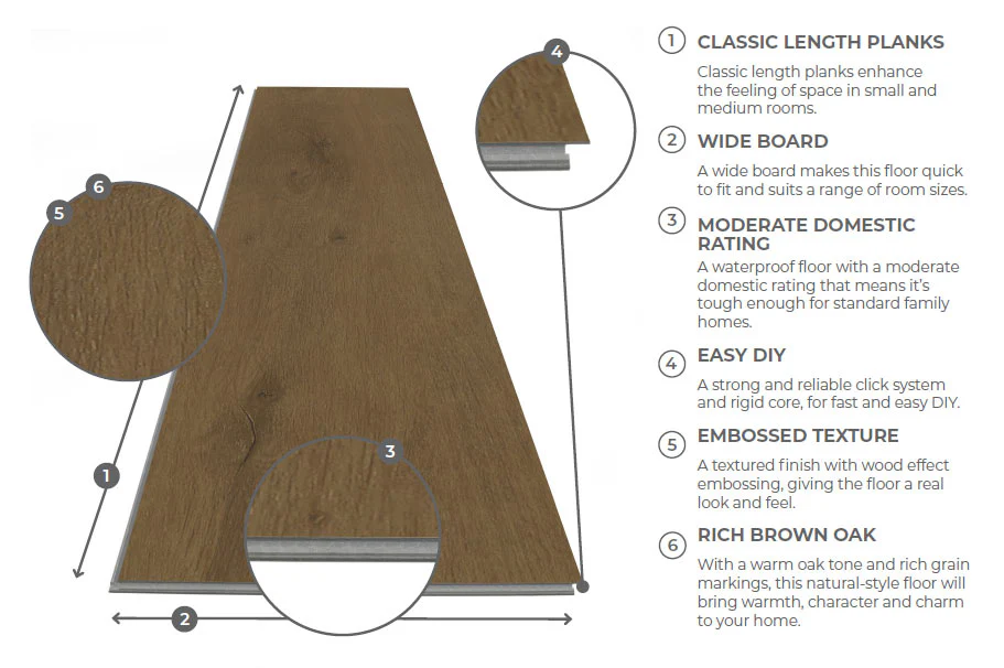 Spectra Luxury Rigid Core Click Vinyl Flooring Amber Nut Plank - Image 7