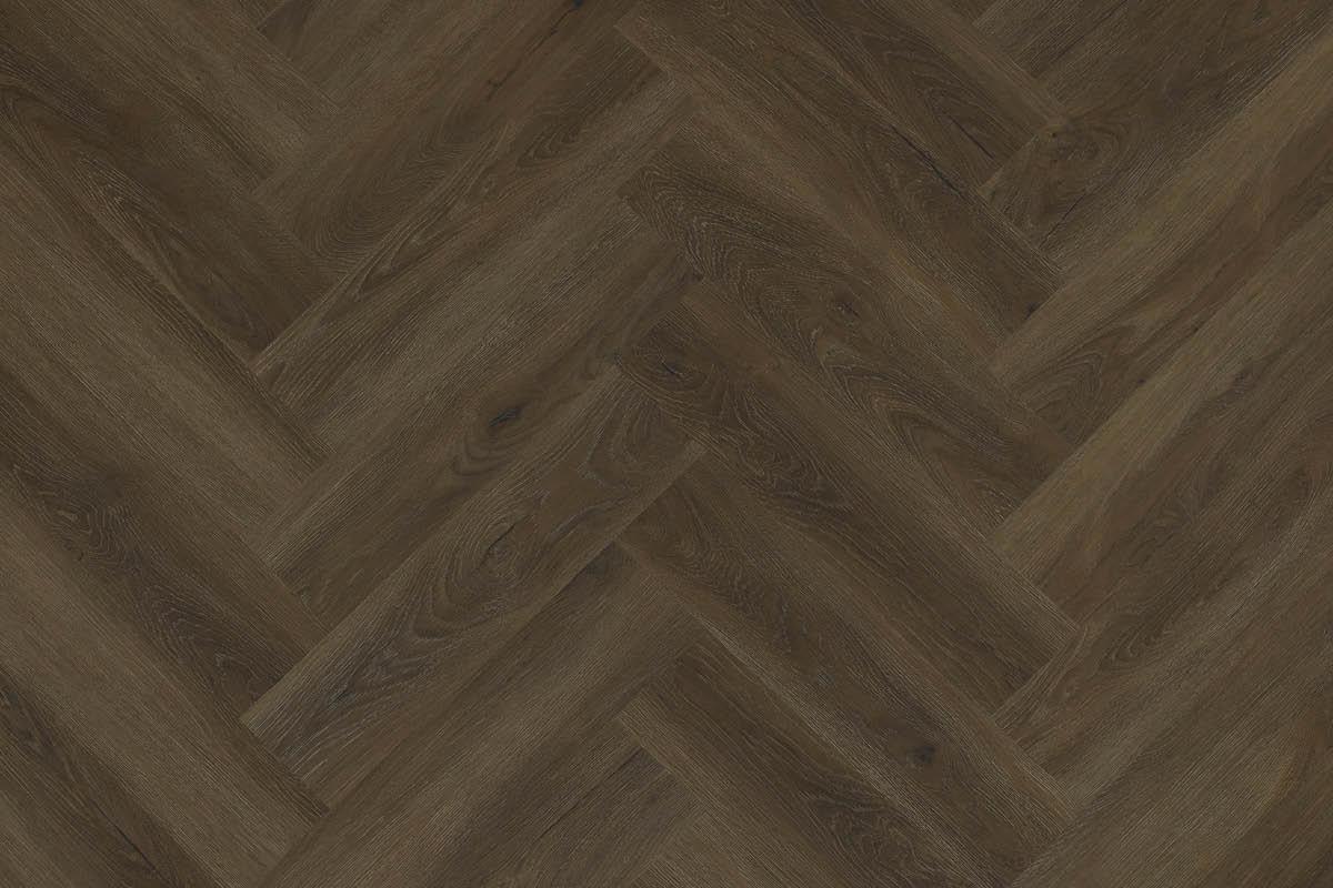 Spectra Luxury Rigid Core Click Vinyl Rich Chocolate Brown Herringbone Built-in Underlay - Image 4