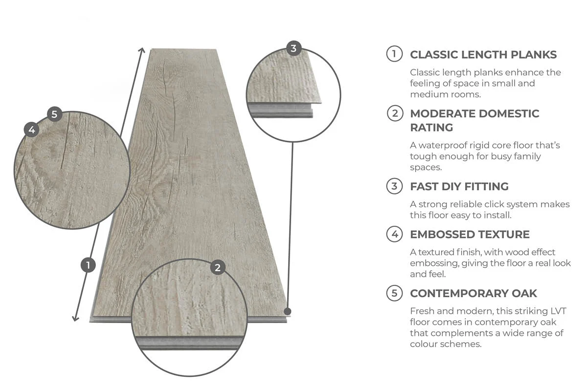 Spectra Luxury Rigid Core Click Vinyl Flooring Smokey Taupe Oak Plank - Image 5